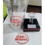 Khắc Dấu In Ly Nhựa Màu Hồng Sắc Nét