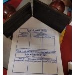 Dấu hoàn công chấm mực 12 x 6 cm ( có khay )