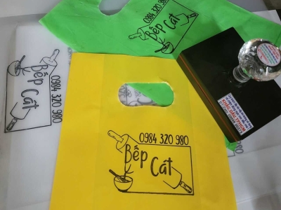 Làm mộc dấu in túi nilon bao bì - Đơn vị chuyên khắc dấu giá tốt