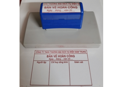 Dấu hoàn công 12 x 6 cm liền mực